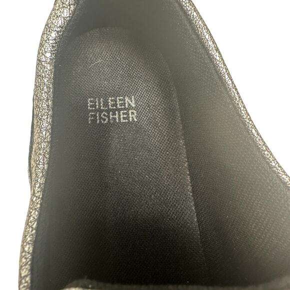 Eileen Fisher Prop Platform Sneakers Low‎ Top Metallic Silver Gunmetal Size US 8 - Picture 14 of 14